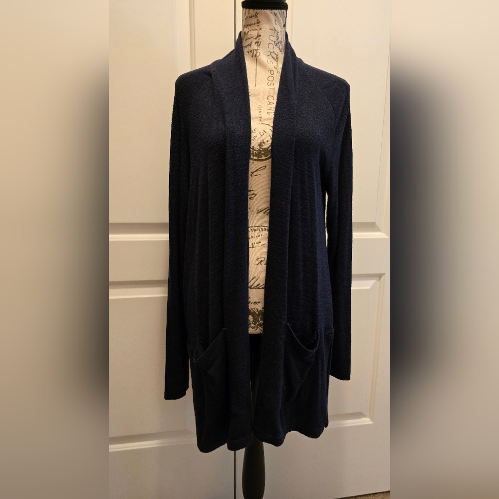 Loft Dark Navy Blue Cardigan With Pockets Medium